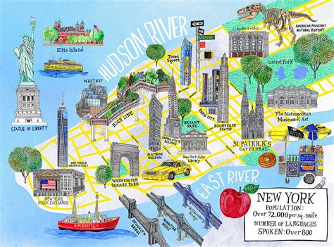 map of manhattan with landmarks.